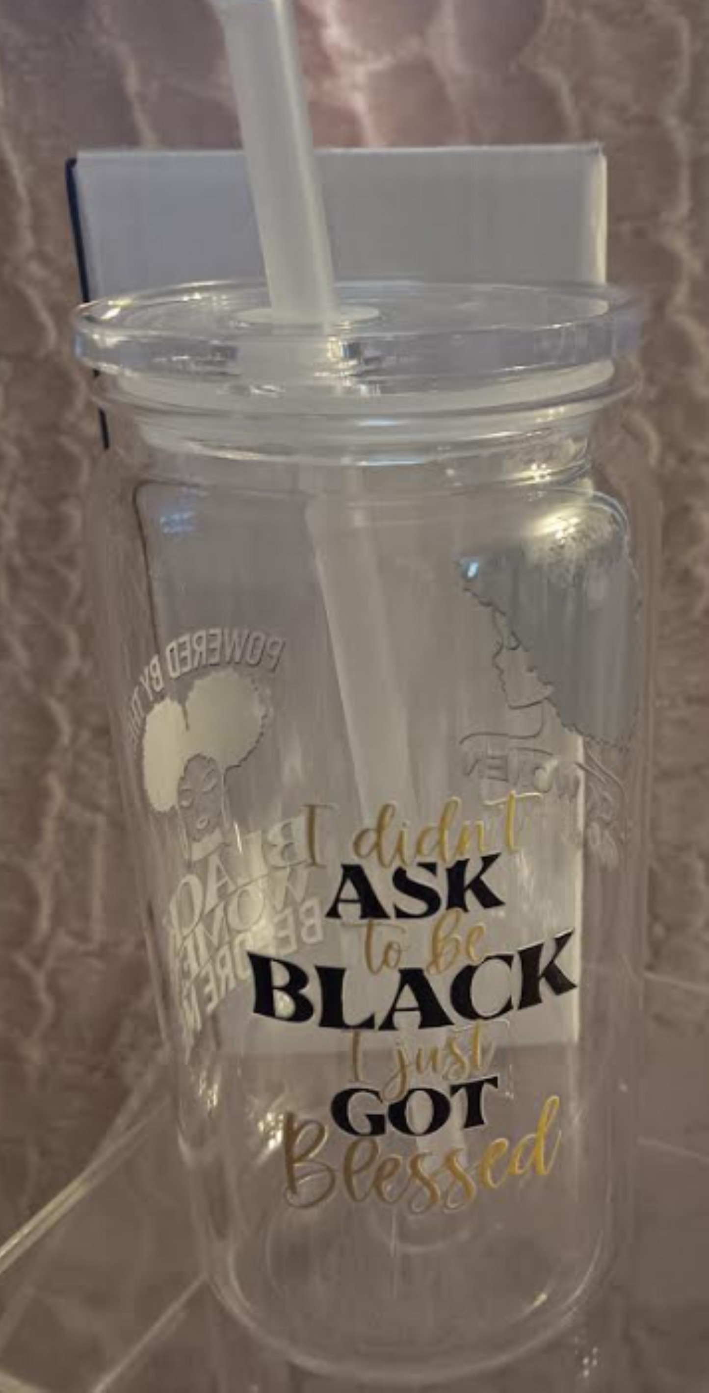 16 oz Acrylic Tumbler β Black Girl Magic Edition π€β¨