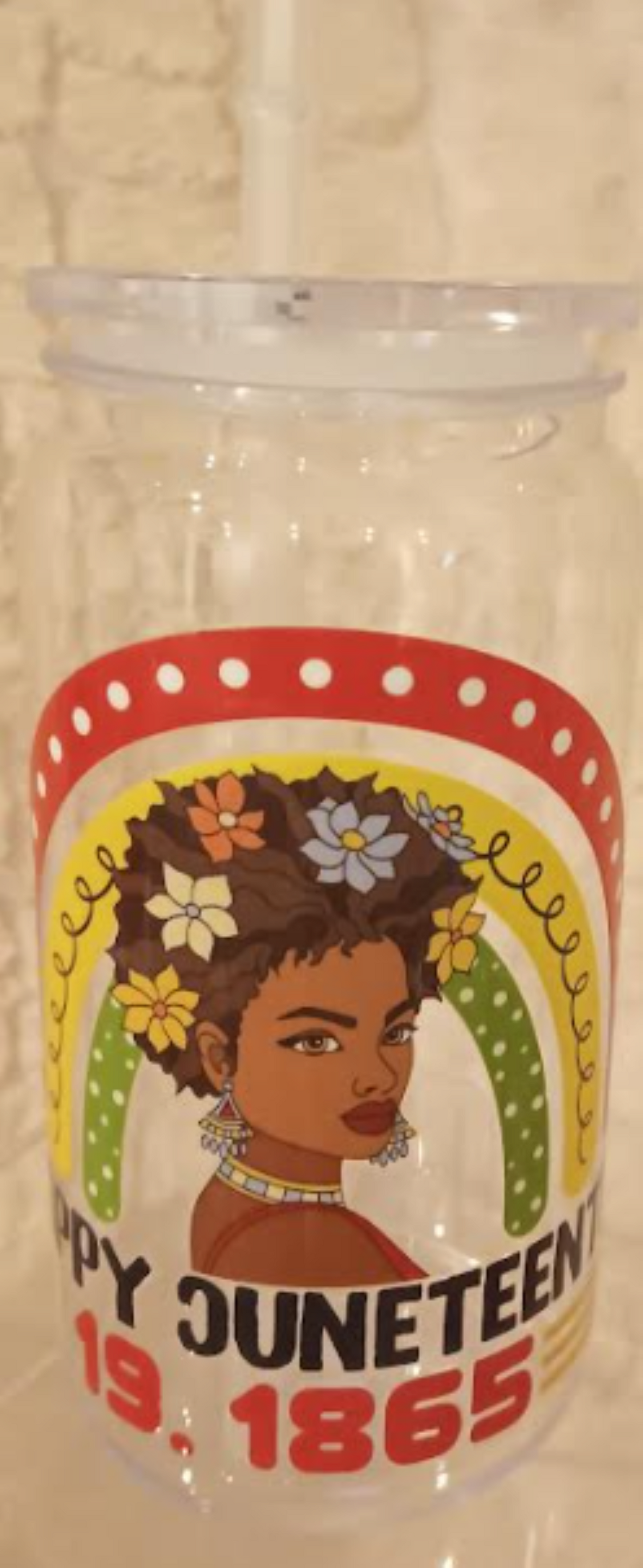 uneteenth Collection – 16 oz Acrylic Cup with Reusable Straw Celebrate Freedom. Honor History. Sip in Style.