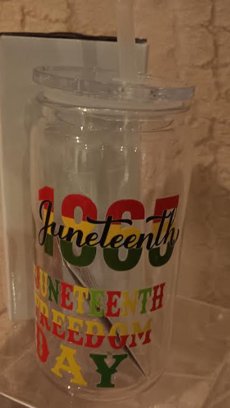 Juneteenth Collection – 16 oz Acrylic Cup with Reusable Straw Celebrate Freedom. Honor History.