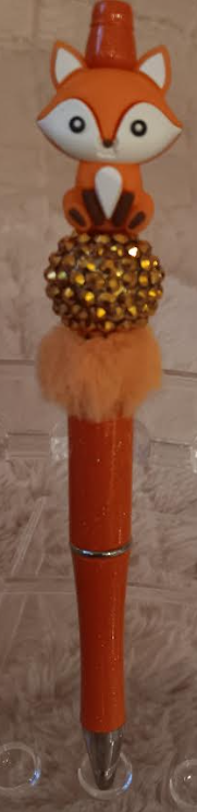 Orange Fox Beaded pen