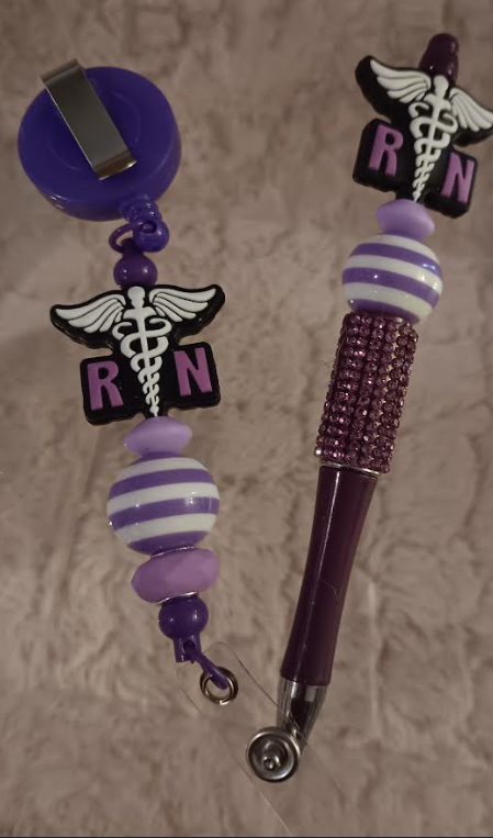 Nurse Gift Set Collection/Purple RN pen and Id Retractor
