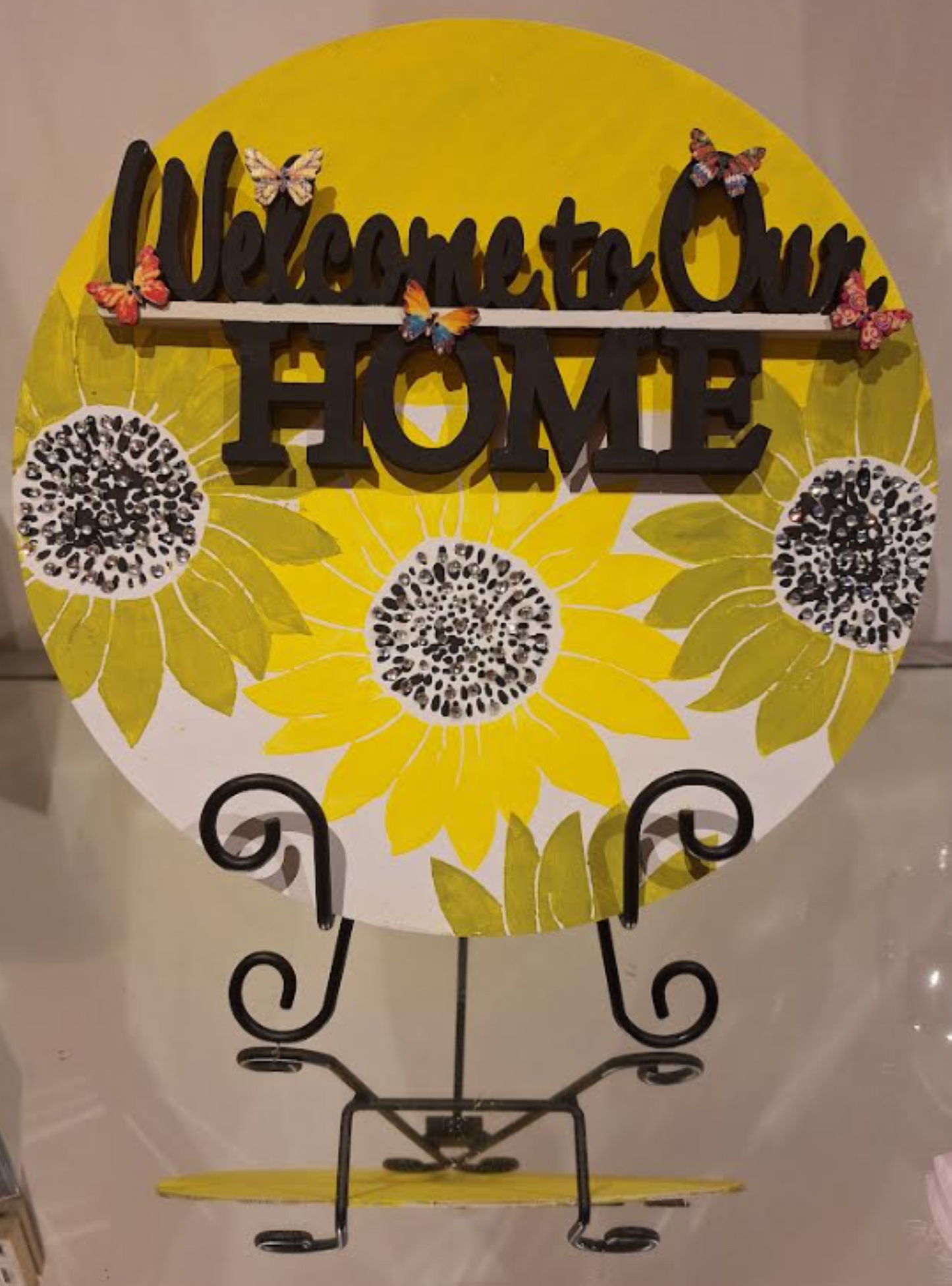 Welcome to Our Home – Handcrafted 10" Painted Wood Disc