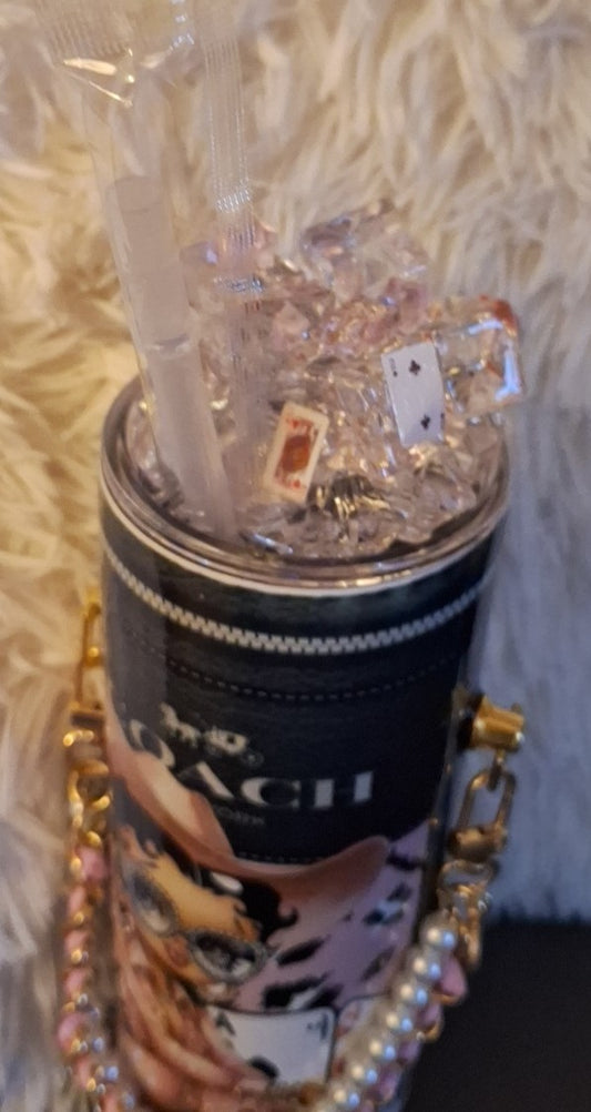 Betty pretty in luxury and pink Purse tumbler 20 oz