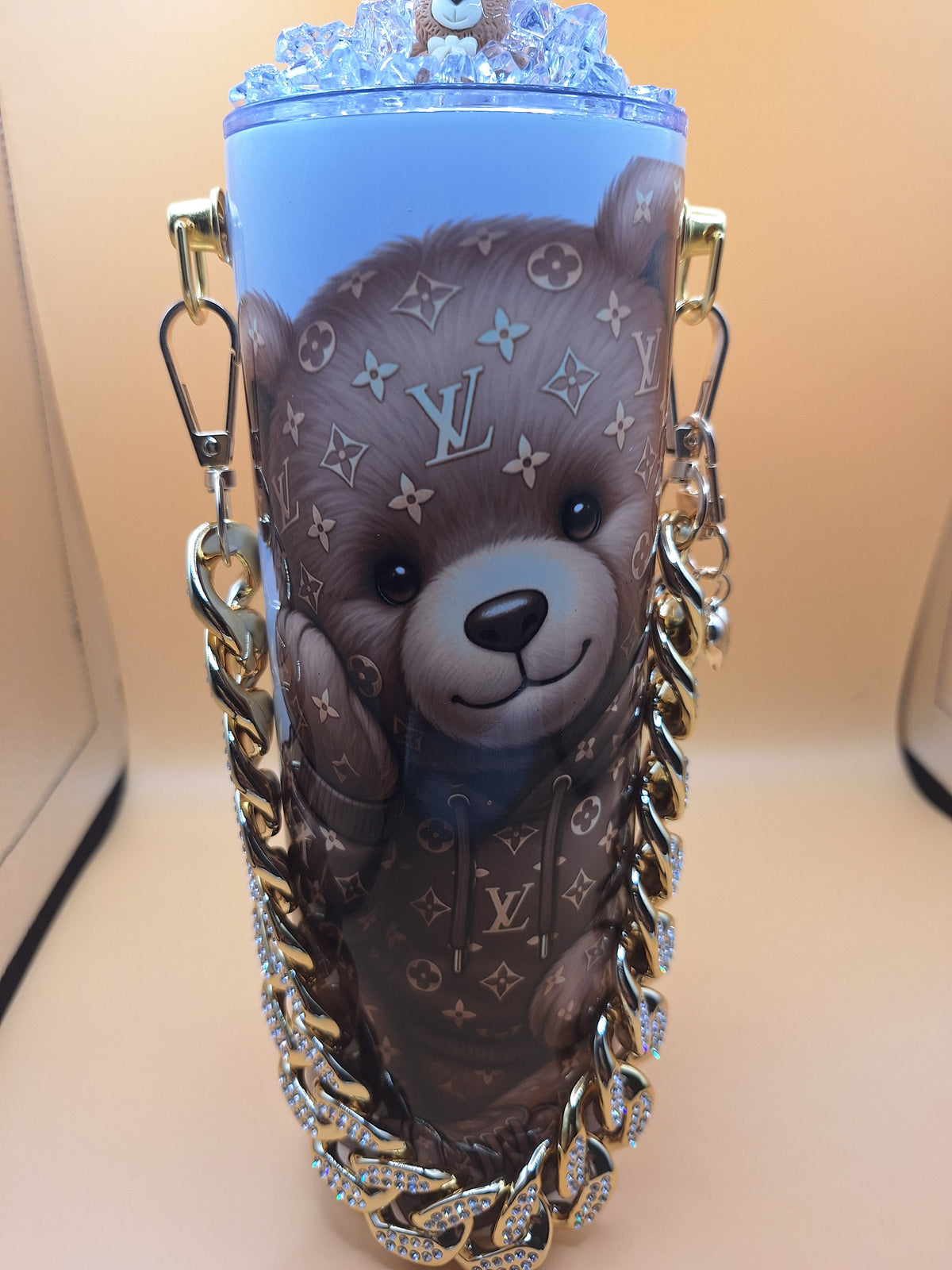 Luxury Teddy Bear 20oz Tumbler with reusable straw