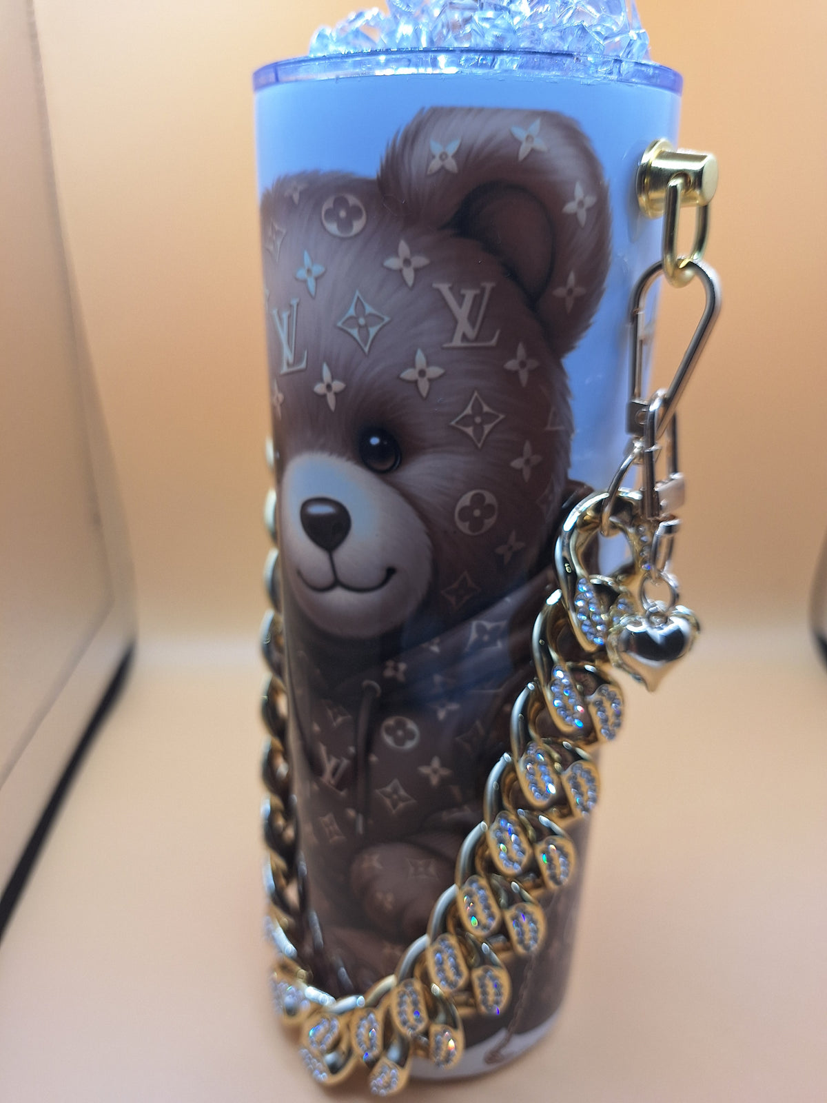 Luxury Teddy Bear 20oz Tumbler with reusable straw