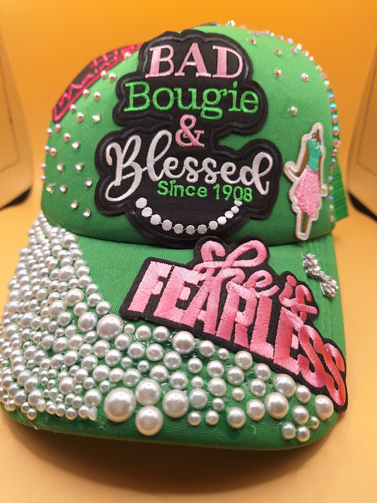 Bad Bougie Blessed AKA inspired trucker junk hat