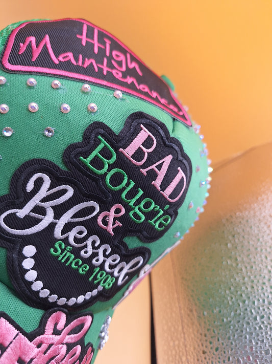 Bad Bougie Blessed AKA inspired trucker junk hat