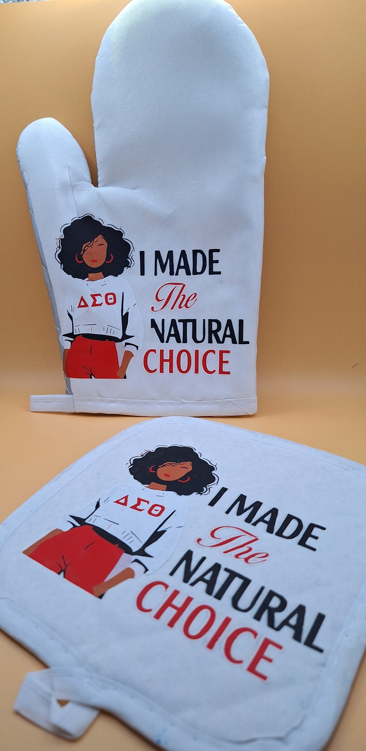 Delta inspired potholder and tea towel set I Made the Natural Choice