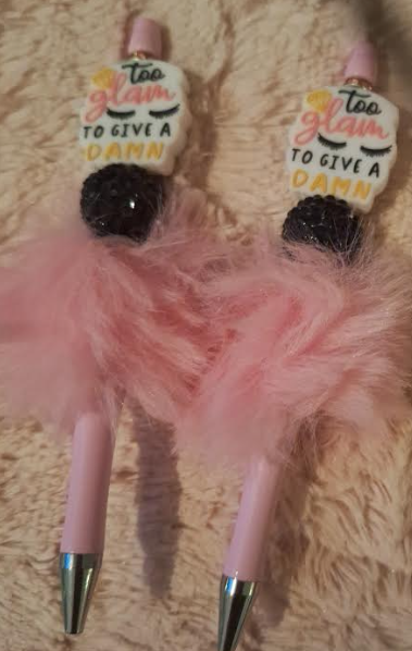 "Too Glam to Give a Damn pen set