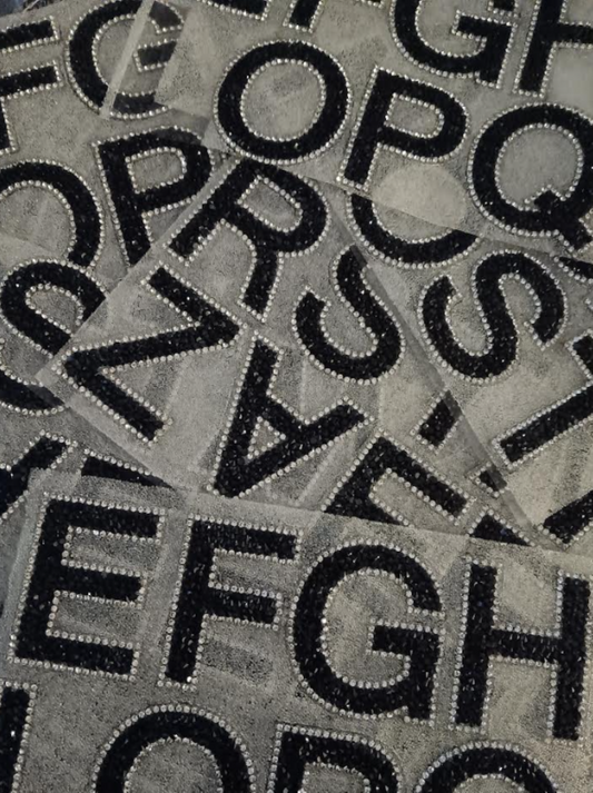 "Personalized Glam – Black & White Rhinestone Initials!"
