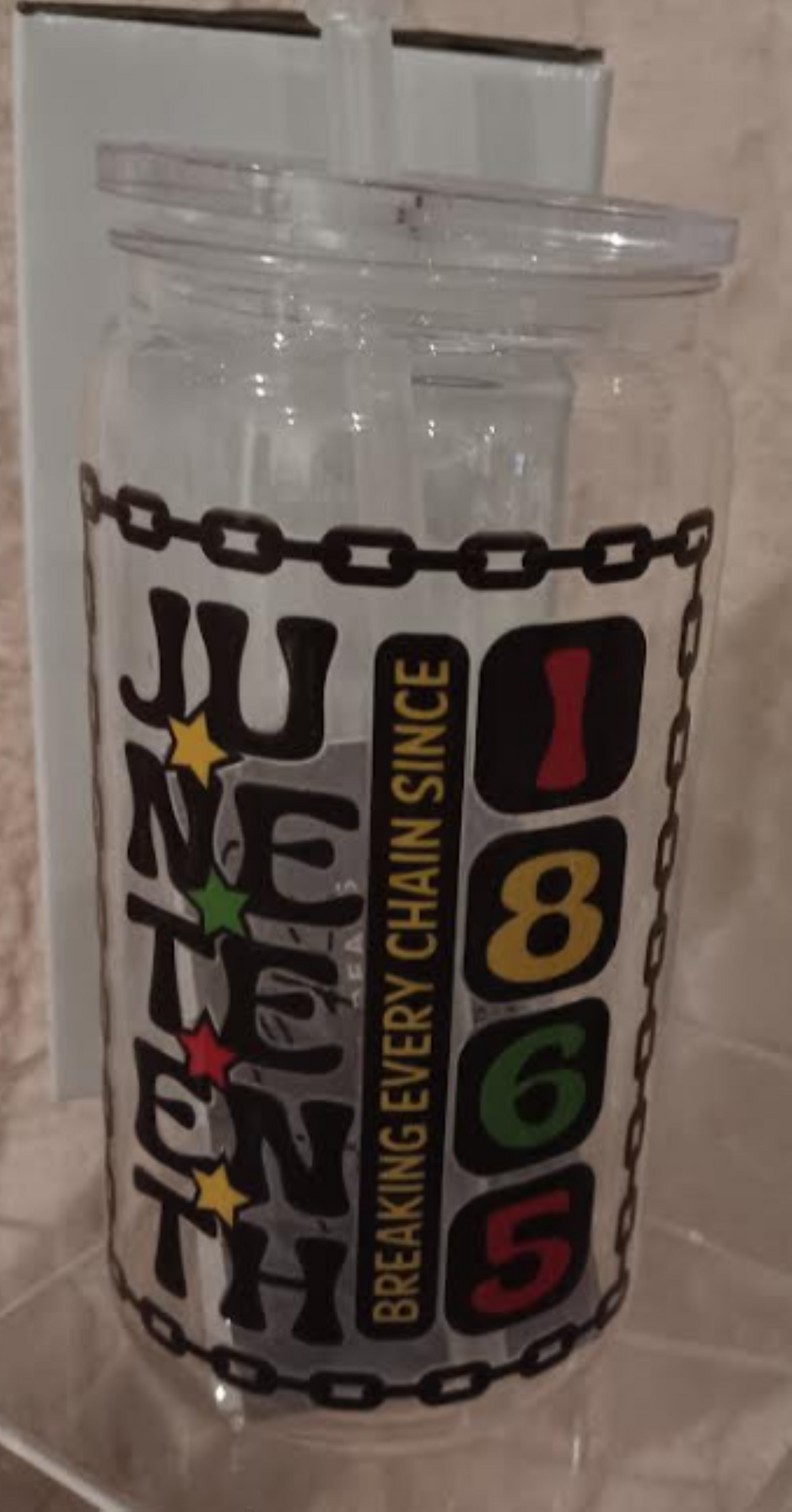 Juneteenth Collection – 16 oz Acrylic Cup with Reusable Straw Celebrate Freedom. Honor History.