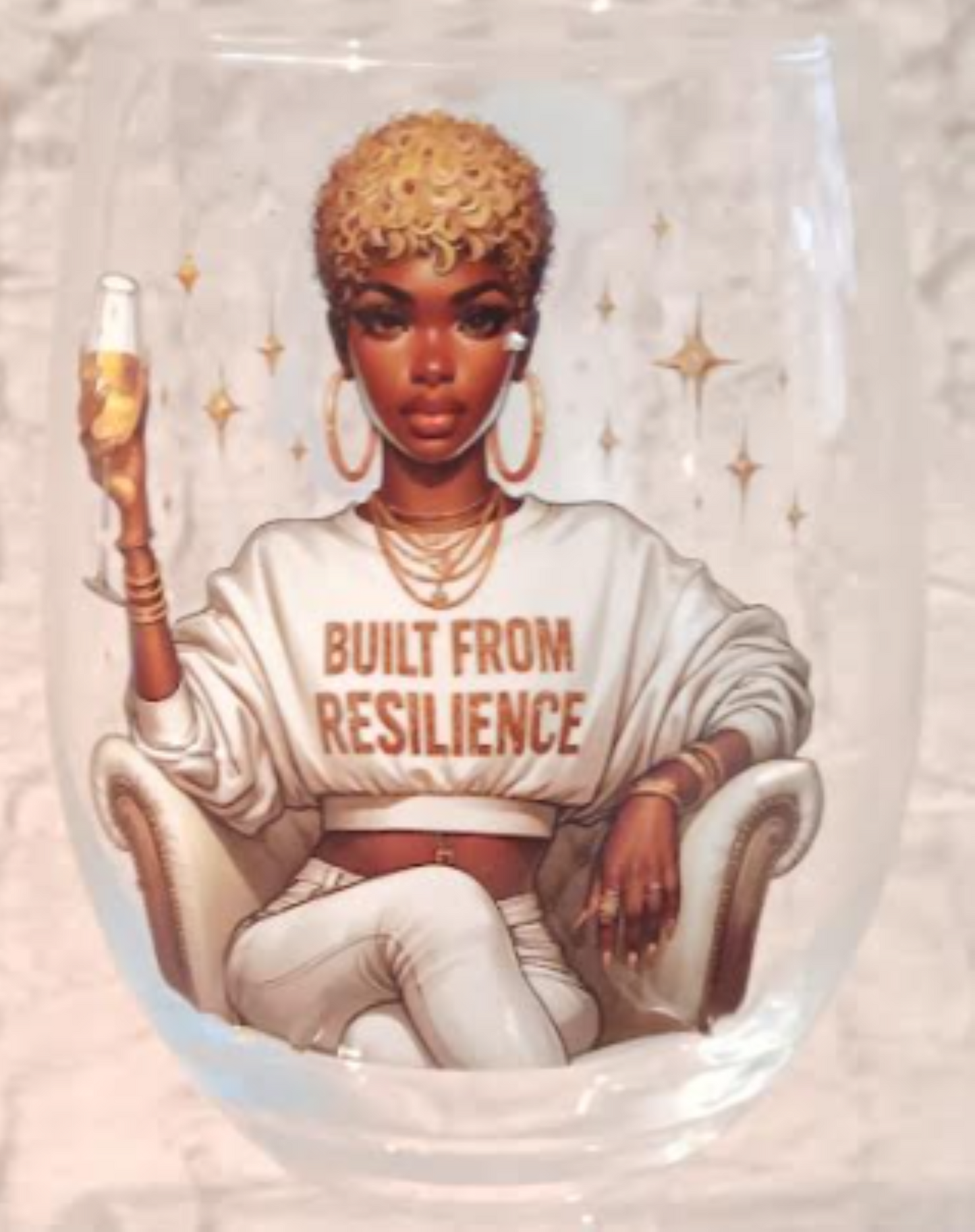 Sista Girl Inspirational Wine Glass-Owning Every Moment/Built from Resilience