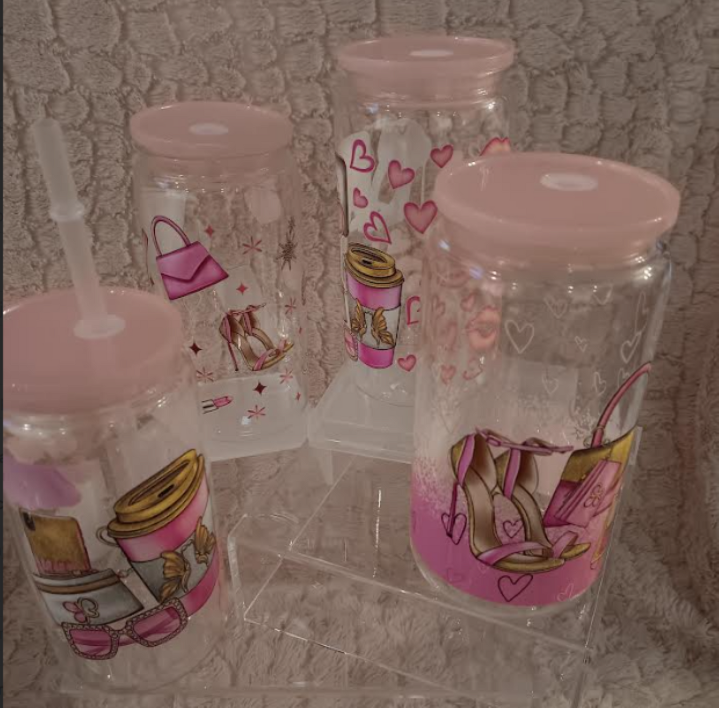 Girls Night Glam – Set of 4 Acrylic Cups (16 oz) ✨ Sip and slay! ✨