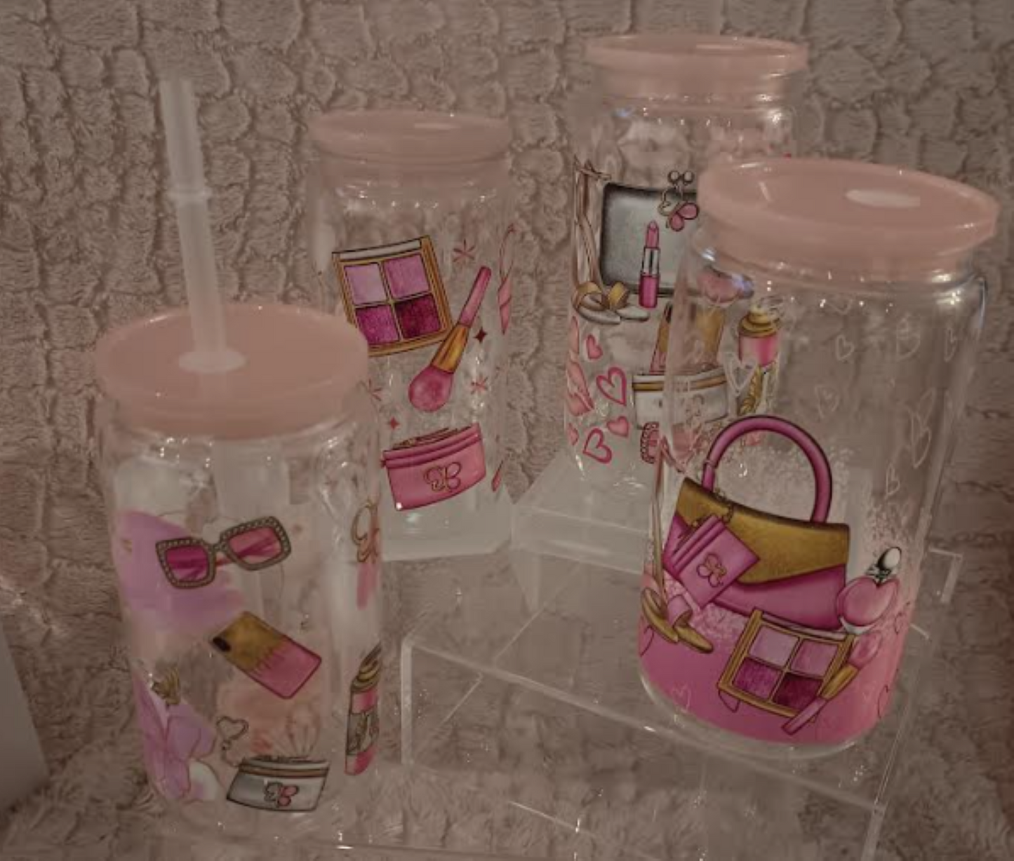 Girls Night Glam – Set of 4 Acrylic Cups (16 oz) ✨ Sip and slay! ✨