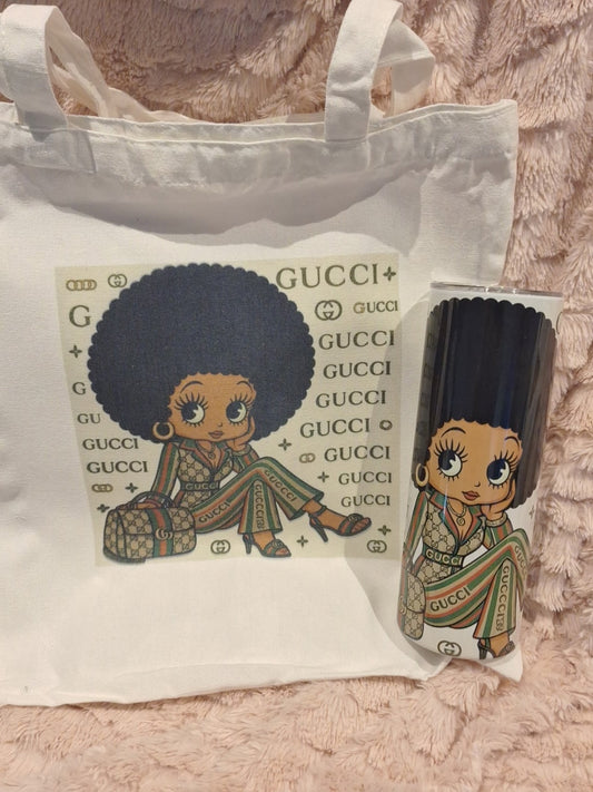 Fancy Betty tote and 20 oz tumbler