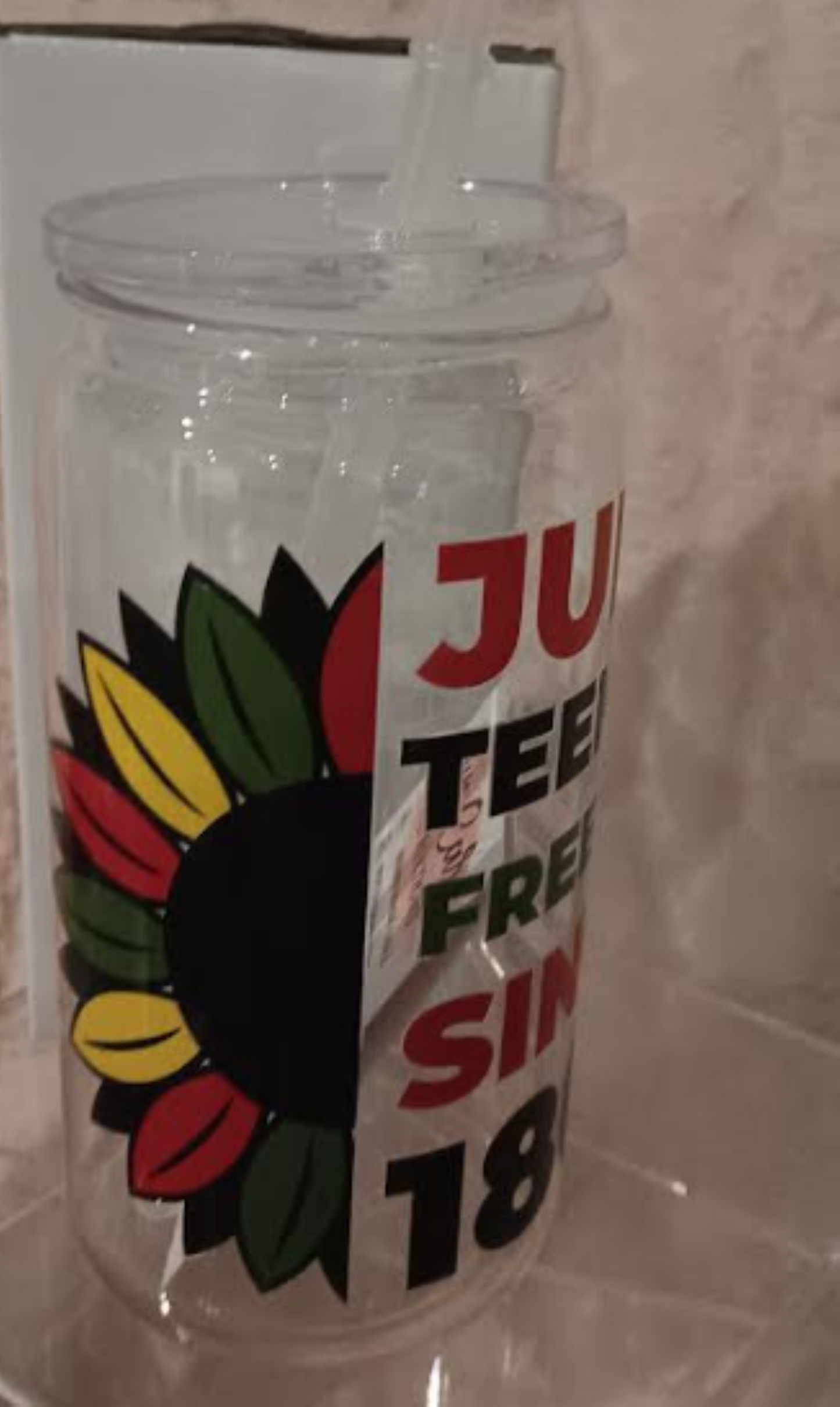 Juneteenth Collection – 16 oz Acrylic Cup with Reusable Straw Celebrate Freedom. Honor History.