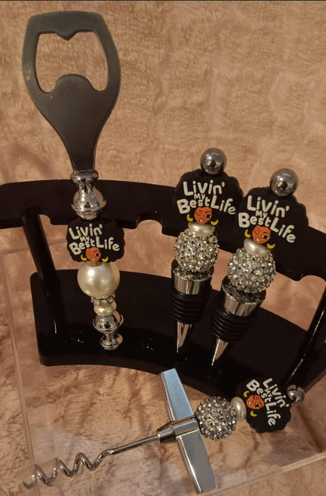 Living My Best Life – Elegant Pearl & Silver Crystal Barware Set!" ✨🍷💎