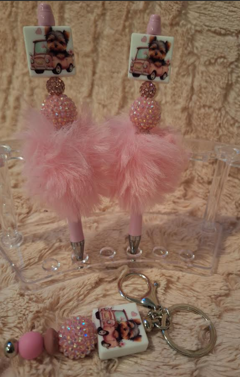 "Pretty in Pink Yorkie Set – Glam, Sparkle & Puppy Love!"