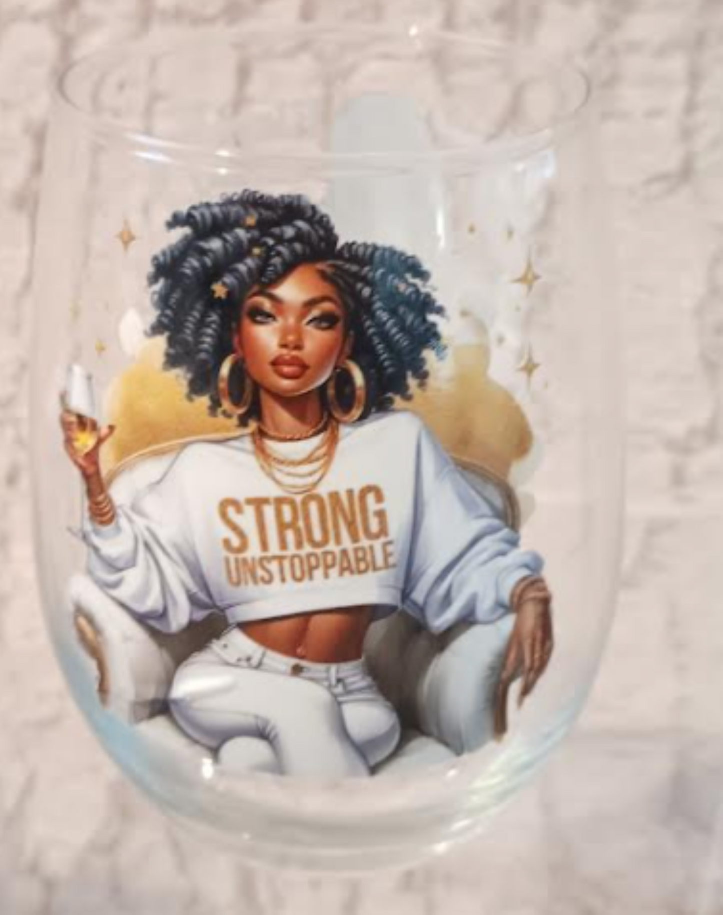Sista Girl Inspirational Wine Glass-Elevating on My Terms/Unstoppable