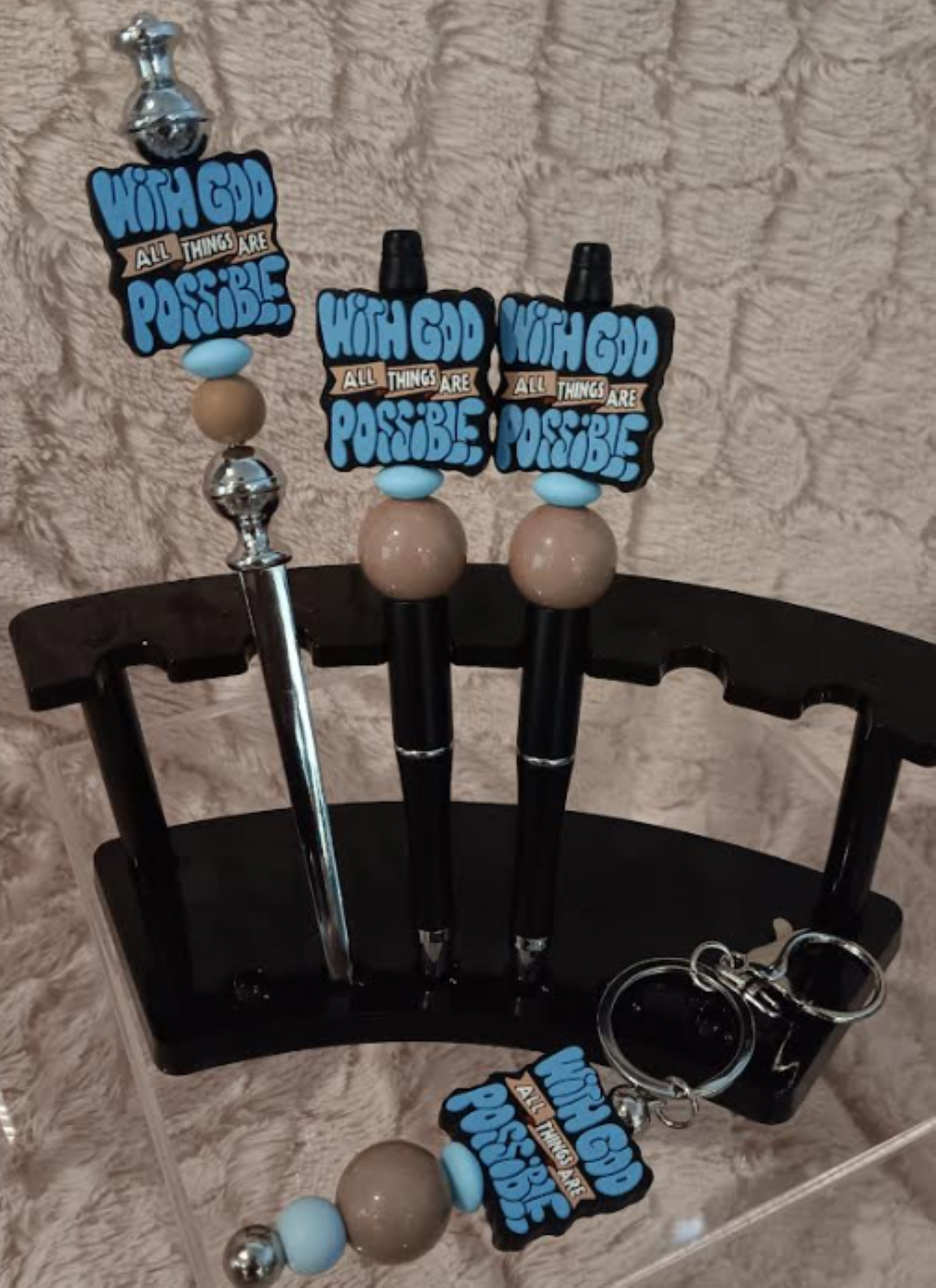 With God All Things Are Possible – 2 Pen Set, Letter Opener & Keychain!" ✨🙏💖