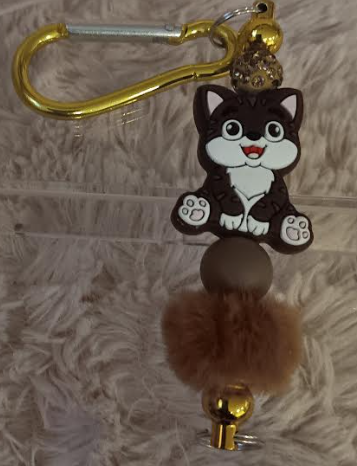 Brown Kitty Keychain