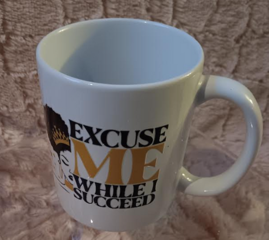Excuse Me While I Succeed – Boss Babe Mug!" ✨💼☕