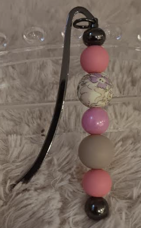 Pink beaded book mark
