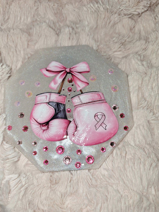 4 in Handmade Resin Breast Cancer Awareness Magnet