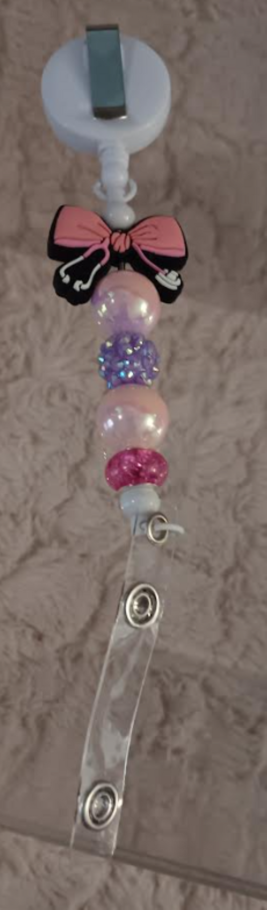 Medical Collection – Pink Bow Stethoscope ID Retractor