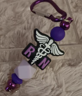 Purple RN keychain